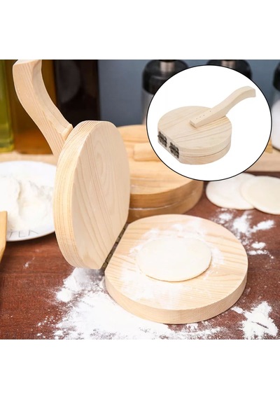 Masif Ahşap Hamur Pressi - Mutfak Hamur Bastırma Aparatı 20 Cm 00177508
