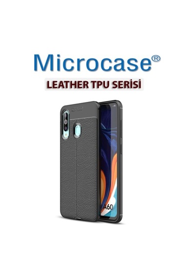 Microcase Samsung Uyumlu Galaxy A60 Leather Seri Silikon Kilif+Cam (Seç) 369240053