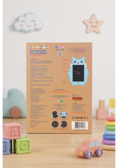 8.5 İnç Sevimli Kedi Figürlü Renkli Lcd Dijital Çizim Ve Yazı Tableti - Eğitici Grafik Yazı Tahtası