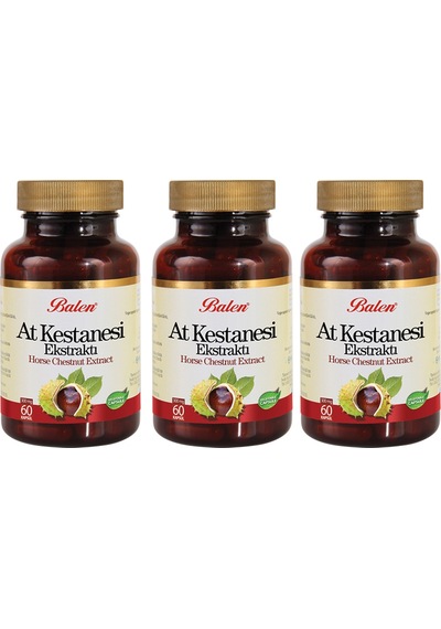 3 Adet Balen At Kestanesi Ekstraktı 375 Mg x 60 Kapsül