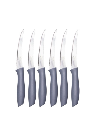 Sebze Ve Meyve Bıçağı, Çelik, Gri, Lazer Kesim Tırtıklı Uç, 22 Cm, 6 Adet Diğer