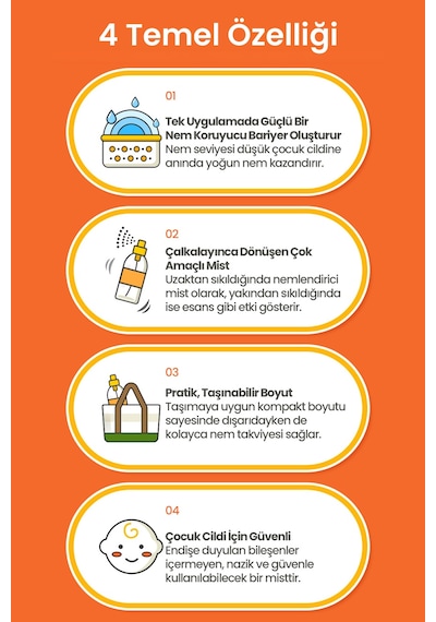 Çocuklar İçin Bariyer Koruyucu Nemlendirici Jele Dönüşen Esans Mist Atopalm Water Gel Mist Kids