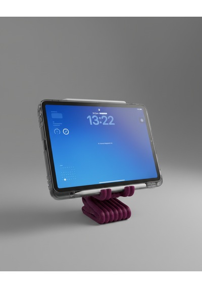 Masaüstü Kaymaz Taban Telefon Ve Tablet Standı - Kulaklık Ve Not Kağıdı Bölmeli-kiremit Bordo