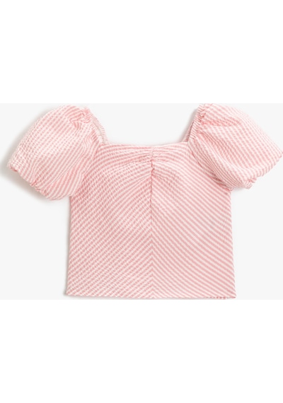 Koton Crop Bluz Kısa Balon Kollu Kare Yaka Astarlı Pembe Çizgili 3skg60013aw 3SKG60013AW05M Pembe Koton Crop Bluz Kısa Balon Kollu Kare Yaka Astarlı Pembe Çizgili 3skg60013aw 3SKG60013AW05M Pembe