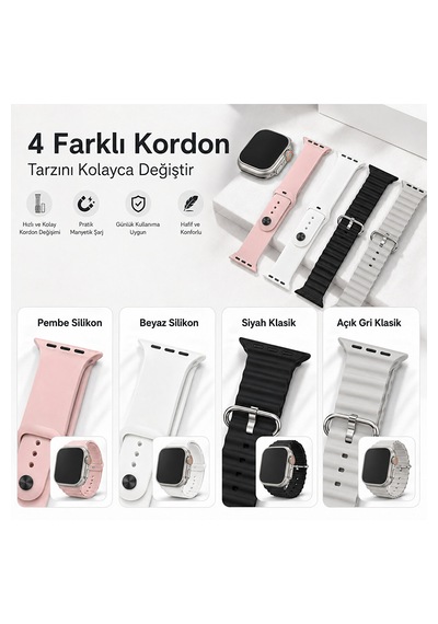Hiltech T20 Ultra 2 49 MM 4 Kordonlu Akıllı Saat (İthalatçı Garantili)