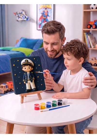 15x15 Denizci Çocuk Taş Boyama Seti Çocuk Ve Yetişkin Hobi Kiti