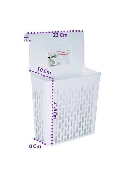 Askılı Dolap Düzenleyici Dolap Içi Sepet Asılabilir Deterjanlık Poşetlik Plastik 35 X 26 Beyaz Diğer