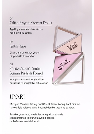 Allık Ve Aydınlatıcı Paleti + Fırça Seti Muzıgae Mansıon Dual Cheek Beam Set 02 Peach Fuzz 18180249
