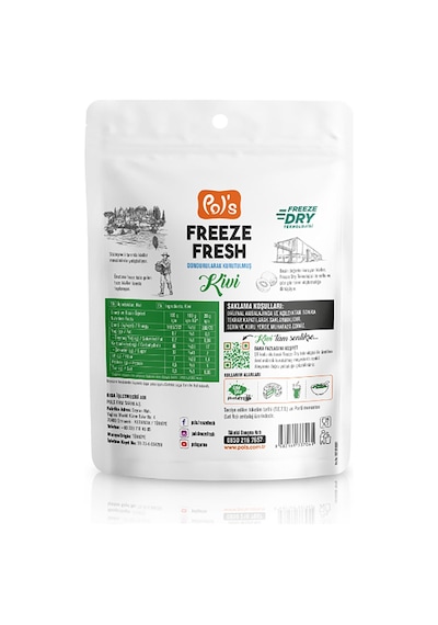 Pol's Freeze Fresh Kivi 3 Adet X 20 G Dondurularak Kurutulmuş Meyve 20 G