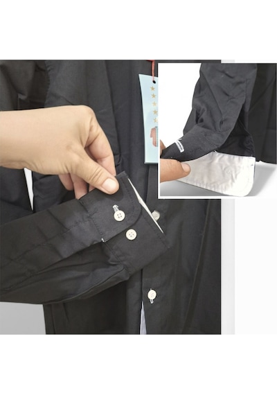 Rival Cepsiz S Slim Fit Yumuşak Yakalı Düğme Biye Detay Klasik Siyah Uzun Kollu Erkek Gömlek