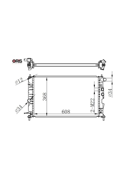 Radyatör Vectra B Ac Klimasız Mek Brazing 608x358x26 Orıs 1300159/ 1300160/ 1300180/ 1300185
