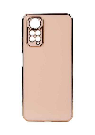 Kilifone - Redmi Note 11s Global Uyumlu Kılıf Kenarları Parlak Altın Renkli Silikon Bark Kapak - Rose Gold - T23058