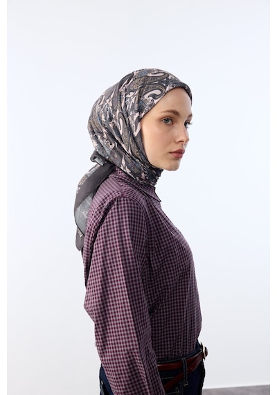 Mirsoy Scarf Lavin Desen Eşarp Hardal