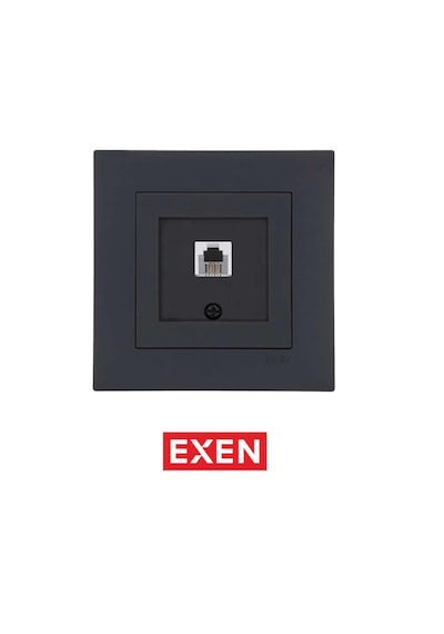 Exen Füme Nümeris Telefon Prizi 623k Kablolu Mekanizma Çerçeve