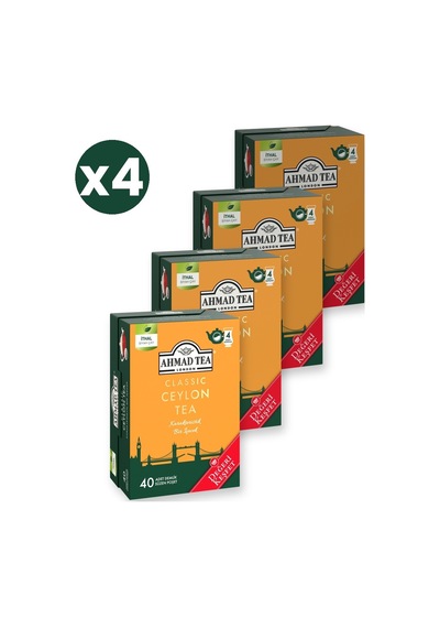 Ahmad Tea Klasik Ceylon Tea Demlik Poşet Çay 40x2 G 4'li Ekonomik Paket Toplam 160 Demlik Poşet