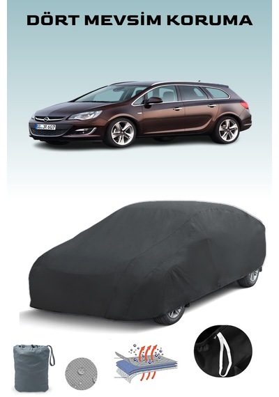 Siyah Opel Astra Sports Tourer 2010 - 2015 Araba Brandası, Oto Örtüsü, Araba Çadırı Siyah