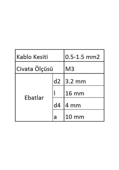 Gcu3001 Çatal Uçlu Izoleli Kablo Ucu 100 Adet