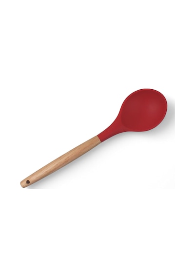 Deconox Bambu Saplı Silikon Servis Kaşığı, Bambu Uzun Silikon Servi Kaşığı 28cm 3 Renk Seçenekli, Yemeklerinizi Servis Etmek İçin Silikon Servis Kaşığı Kırmızı Sku: Smg8690010532367