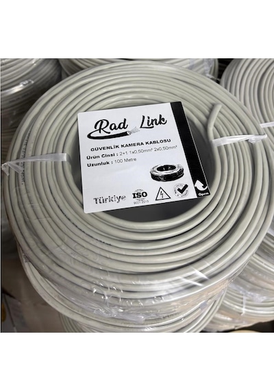 Radlınk 2+1 1x0,50mm Mini Coax 2x0,50mm Cca 100'lük Kamera Kablo - Cable-224083
