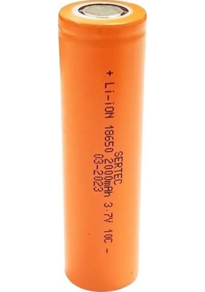 Sertec 18650 3.7v 2000mah 10c Lion Şarjlı Pil Başlıksız - 1adet