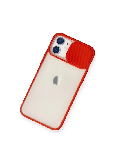 iPhone Uyumlu 11 Kılıf Palm Buzlu Kamera Sürgülü Silikon - Kırmızı