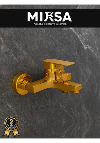 Gold Kare Banyo Duş Bataryası Ağır Gövdeli, Yerli Üretim Altın
