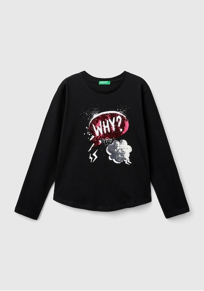 Benetton Kız Çocuk Uzun Tshırt Çocuk Sweatshirt Siyah