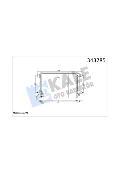 Kale 343285 Klima Radyatörü Kondanser - Vw Jetta 2011- 1.2 Tsi 5c0820411 - 5c0820411e - 5c0820411f - 5c0820411g - 5c0820411k
