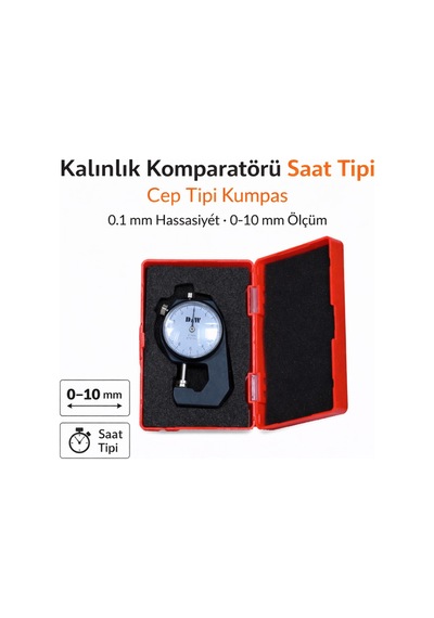 Senbang Kalınlık Komparatörü Saat Tipi Cep Tipi Kumpas 0.1 Mm Hassasiyet 0 10 Mm Ölçüm