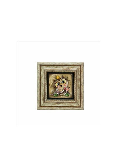 Baykuş Baskılı Taş Tablo 20x20 528