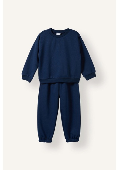 Defacto Uzun Kollu Sweatshirt Elastik Belli Eşofman Altlı 2li Takım Erkek Bebek H5617a526auın176 İndigo-ın176