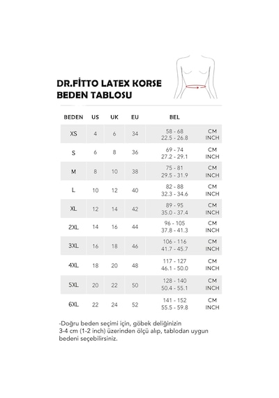 Dr.Fitto Askılı Lateks Çelik Balenli Kopçalı Korse Siyah