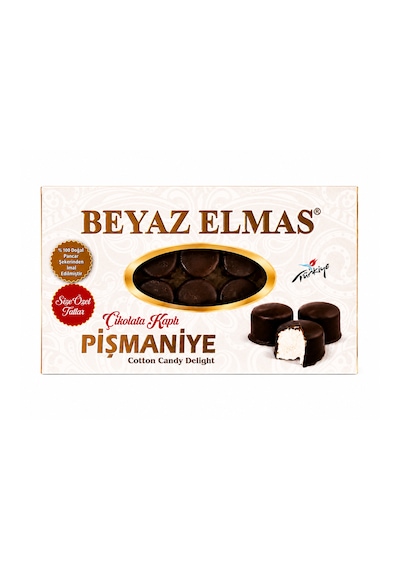 Beyaz Elmas Çikolata Kaplı Pişmaniye 300 Gr - %100 Doğal Pancar Şekerli - Fındıklı Ve Çikolatalı Premium Pişmaniye