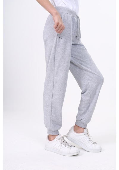 Kız Çocuk Baskılı Beli Paçası Ribanalı Cepli Basic Jogger Eşofman Altı 2 İplik Gri Melanj Kız Çocuk Baskılı Beli Paçası Ribanalı Cepli Basic Jogger Eşofman Altı 2 İplik Gri Melanj