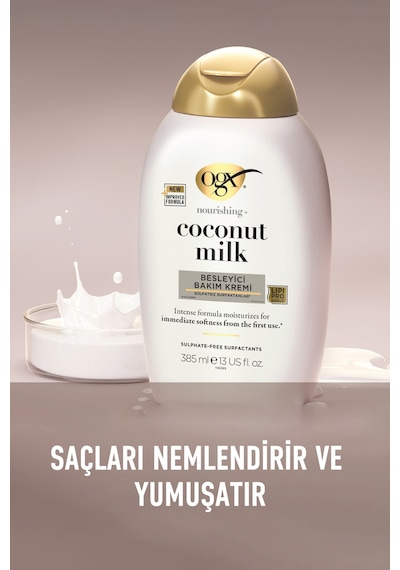 OGX Coconut Milk Besleyici Sülfatsız Saç Bakım Kremi 385 ml