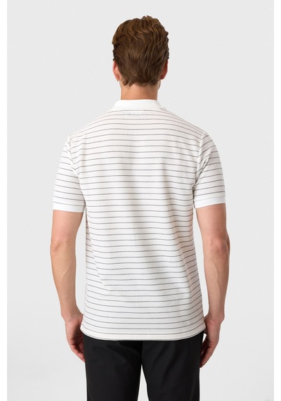 Back And Bond Regular Fit Fermuarlı Polo Yaka Tişört Beyaz