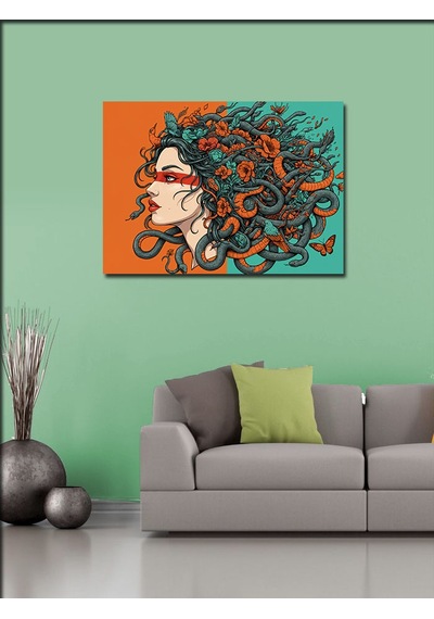 Kanvas Tablo Medusa Kadın Çizimi