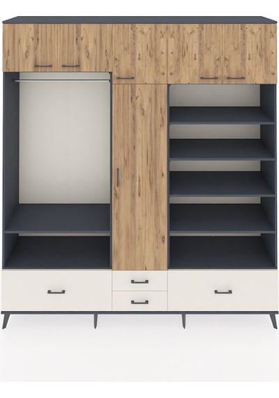 Hyperion Dolap 18 Raflı 4 Çekmeceli Tek Askılı 220x44x243 Antrasit-çam/aytaşı Atlas Çam/aytası Hyperion Dolap 18 Raflı 4 Çekmeceli Tek Askılı 220x44x243 Antrasit-çam/aytaşı Atlas Çam/aytası