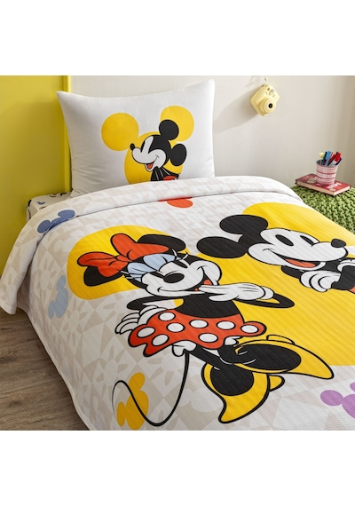 Taç Lisanslı Disney Minnie&mickey Botanictek Kişilik Pamuk Pike Takımı 000000001000049936 Çok Renkli