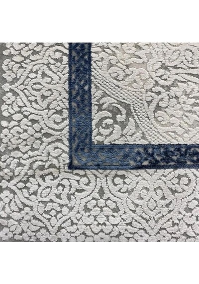 Gabardin Halı Lorenza Serisi 13627 Akrilik Halı Salon Oturma Odası Halısı Krem - Mavi
