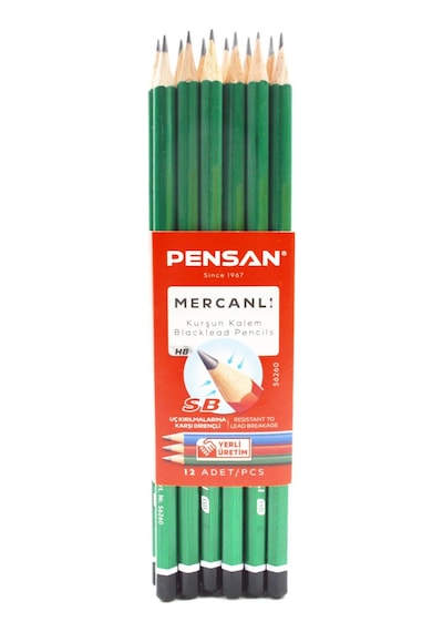 Pensan Hb Mercanlı Kurşun Kalem 12 Adet Siyah