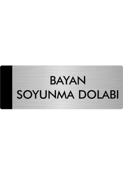 Metal Yönlendirme Levhası, Departman Kapı Isimliği Soyunma Dolabı 10x20 Cm Gümüş Renk