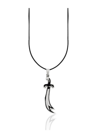 Oya Silver Hz. Ali Kılıcı Siyah Mineli Zülfikar Gümüş Kolye Ucu 5.6x1.3cm Oyot326