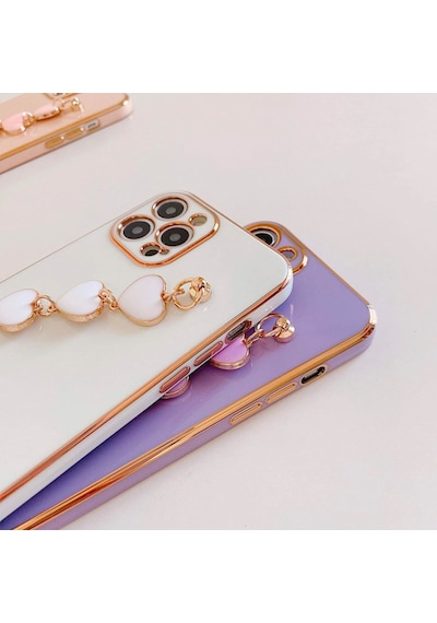 Ally Apple Uyumlu iPhone 12 Pro 6.1Inç Kilif Kalp Bileklik Tutuculu Lüx Silik 340967979