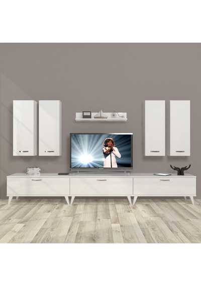 Decoraktiv Eko 8d Slm Retro Tv Ünitesi Tv Sehpası Beyaz