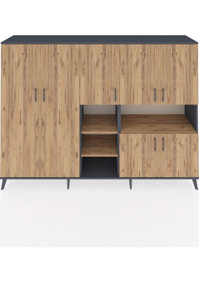 Hyperion Dolap 13 Raflı 7 Kapaklı 220x44x163 Antrasit-çam Atlas Çam - Antrasit Hyperion Dolap 13 Raflı 7 Kapaklı 220x44x163 Antrasit-çam Atlas Çam - Antrasit