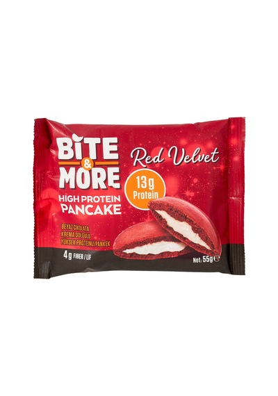 Bite & More Red Velvet Pankek 55 G - 8 Adet Tarı
