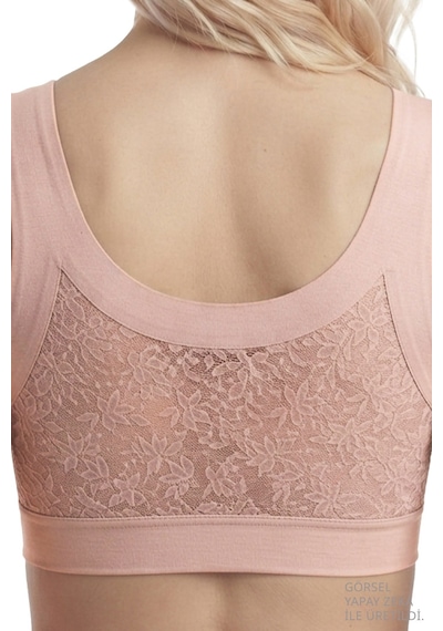 Cottonill Seamless Bra - Lunessa Lazer Kesim Dikişsiz Önden Düğmeli Dantelli Minimizer Kadın Sütyen 3'lü Paket Çok Renkli