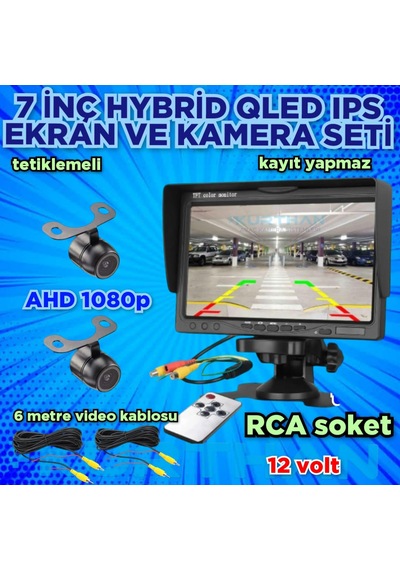 2 Ad150'' Geniş Açı Ahd 1080p Kelebek Kamera Ve 7 İnç Qled Ekran