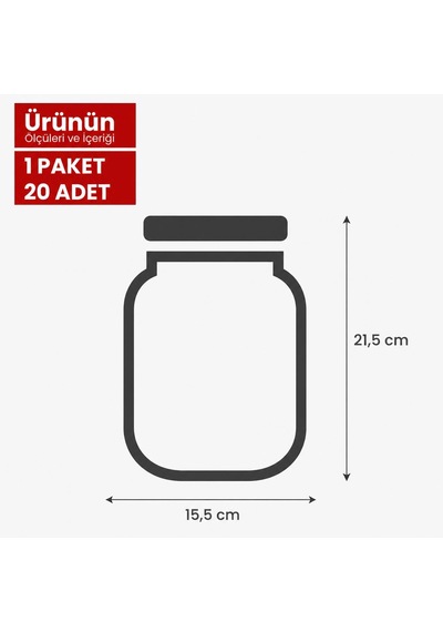 Kalp Desenli Kavanoz Görünümlü Saklama Poşeti 15x22 Cm - 700 Ml 20 Adet Şeffaf